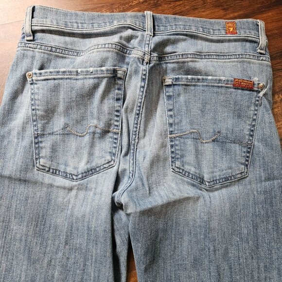 7 For All Mankind Luxe Performance Jeans Mens 30x32 Faded Stretch Slim Fit USA - Picture 4 of 9